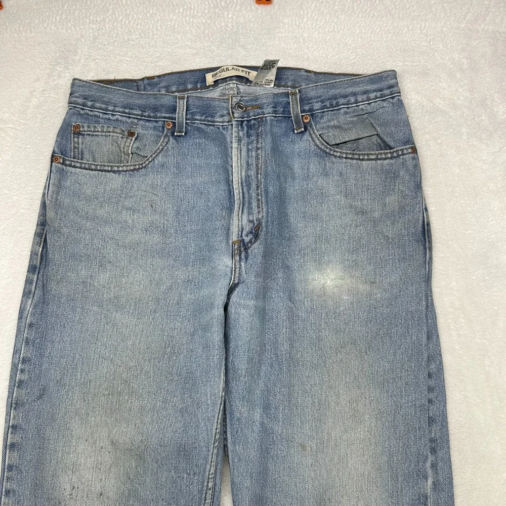 Levi's 505 Regular Fit‎ Jeans Mens Blue Denim Pockets Straight Zip Fly - 36X30